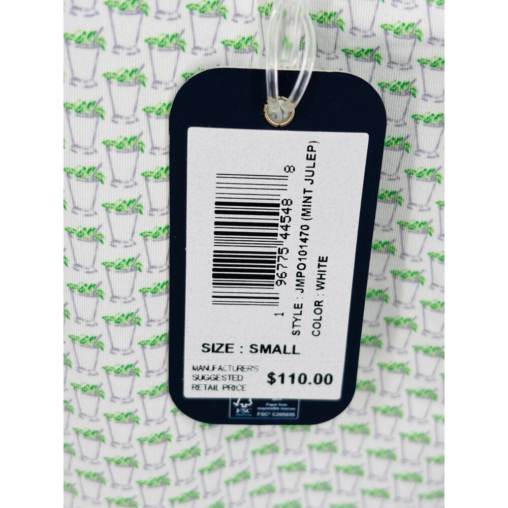 Johnnie-O Performance Jersey Polo Mens S Mint Julep UPF 50 Moisture Wicking Golf - Picture 6 of 6